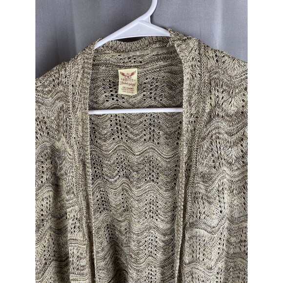 Faded Glory Womens Sz 1X Open Front Brown Cardigan Short Sleeve - Picture 3 of 11